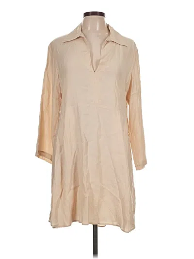 Pre-owned Massimo Dutti Casual Dress In Tan