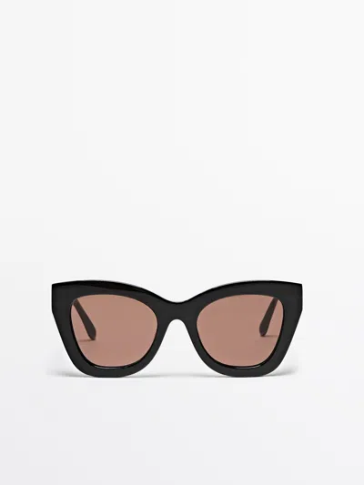 Massimo Dutti Cateye Sunglasses In Black