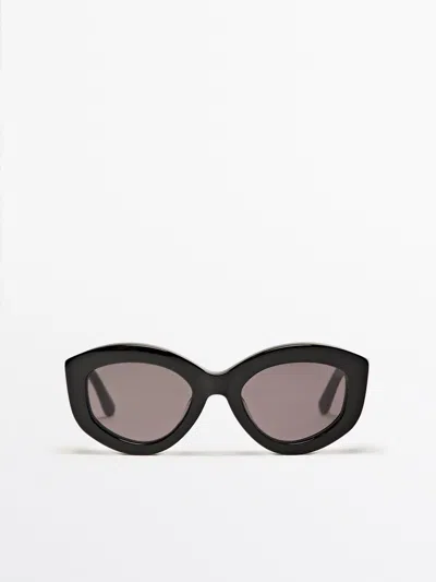 Massimo Dutti Cateye-sonnenbrille In Schwarz