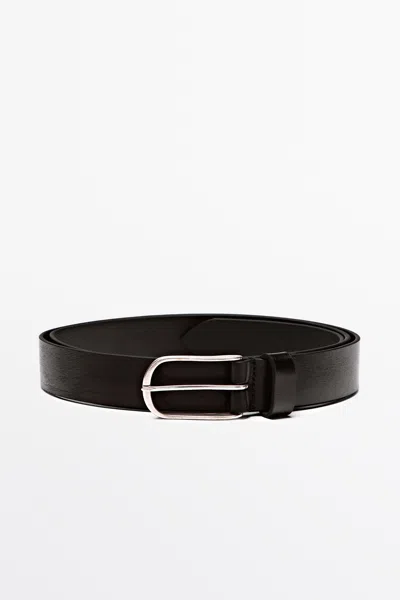 Massimo Dutti Ceinture En Cuir Nappa In Noir