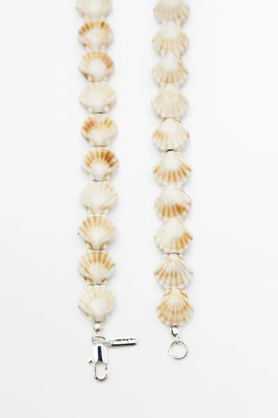 Massimo Dutti Ceramic Seashell Necklace In Gold