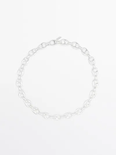 Massimo Dutti Chain Link Necklace In Silver
