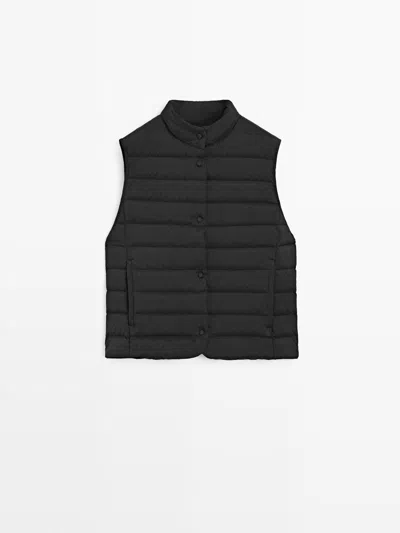 Massimo Dutti Chaleco Acolchado Plumífero In Black