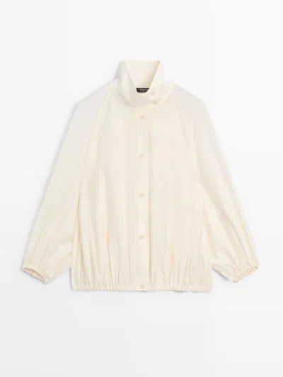 Massimo Dutti Chaqueta Tipo Bomber Transparente In Neutral