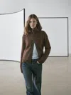Massimo Dutti Check Knit Alpaca And Felt Texture Cardigan In Multi