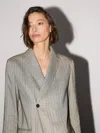 Massimo Dutti Check Print Shawl Collar Blazer In Gray