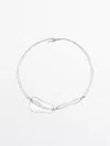 Massimo Dutti Choker Necklace With Pieces In Silver