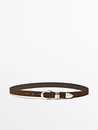 Massimo Dutti Cinturón Piel Napa Detalle Metálico
