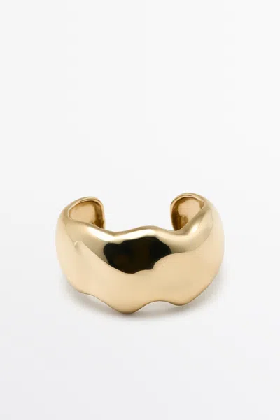 Massimo Dutti Cloud Wide Bracelet In Golden