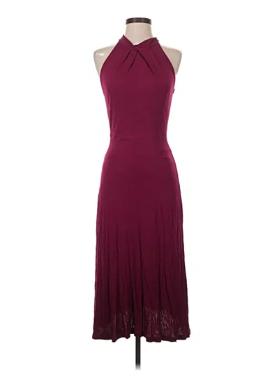 Pre-owned Massimo Dutti Cocktail Dress In Burgundy