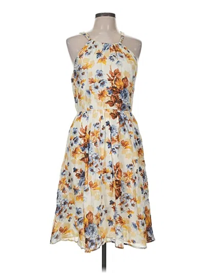 Pre-owned Massimo Dutti Cocktail Dress In Yellow