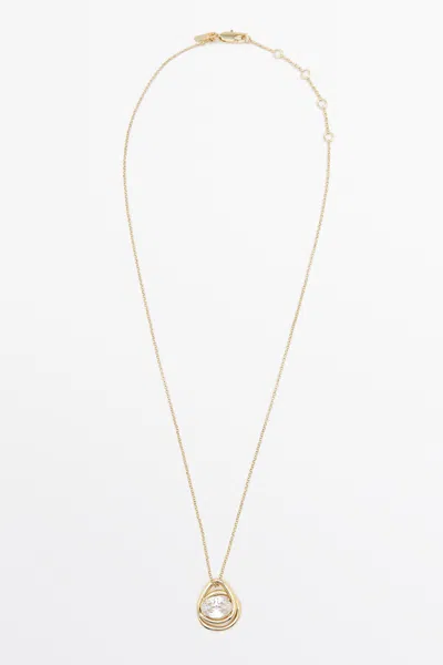 Massimo Dutti Colar Oval Cristal Irregular In Gold