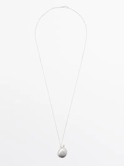 Massimo Dutti Collar Colgante Metálico In Silver
