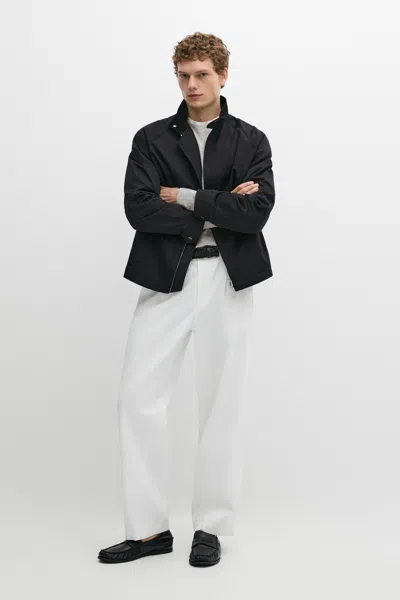 Massimo Dutti Blusão Bomber Com Detalhe Na Gola In Black