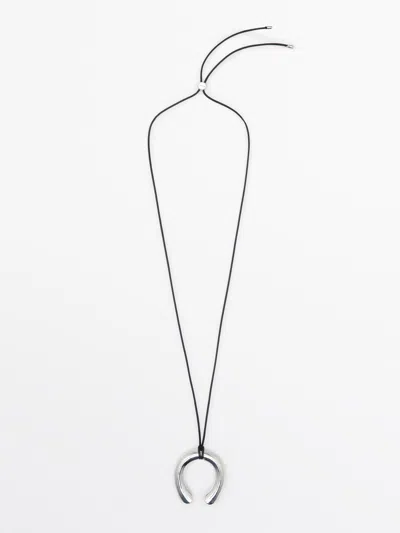 Massimo Dutti Collar Pieza Herradura In Silver