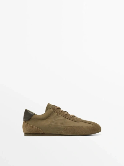 Massimo Dutti Contrast Fabric Trainers In Multicolor