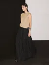 Massimo Dutti Contrast Long Dress With Side Slits In Multi