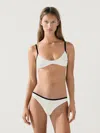 Massimo Dutti Bas De Bikini Texturé Contrastant In White