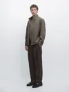 Massimo Dutti Cool Wool Blend Jacket In Brown