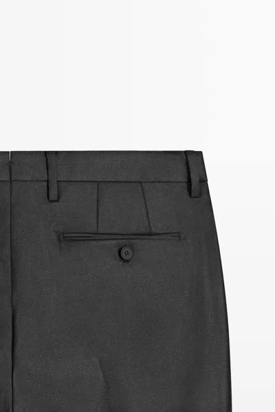 Massimo Dutti Cool Wool Suit Pants In Gray