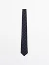Massimo Dutti Corbata 100% Seda Morera In Blue