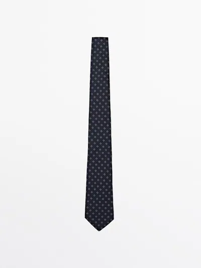 Massimo Dutti Corbata 100% Seda Morera In Blue
