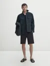 Massimo Dutti Bermudas Aus Baumwoll-leinenmischung In Marineblau