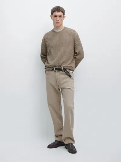 Massimo Dutti Cotton Blend Cable In Brown