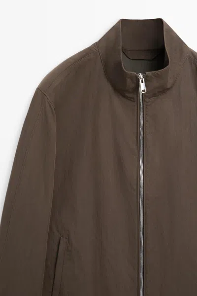 Massimo Dutti Cotton Blend High In Brown