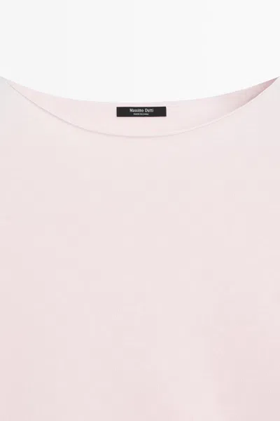 Massimo Dutti Cotton Blend Knit Cape Sweater In Pink