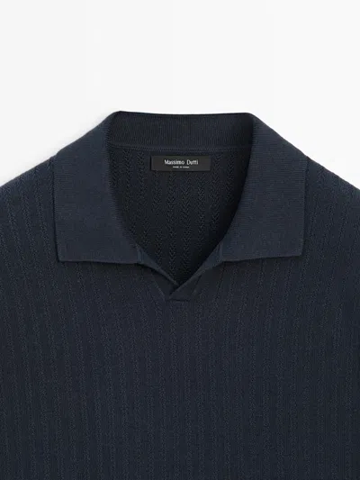 Massimo Dutti Cotton Blend Knit V In Brown
