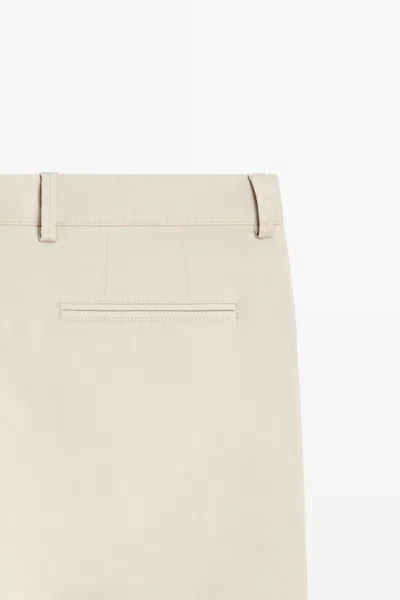 Massimo Dutti Cotton Blend Slim Fit Pants In Pink