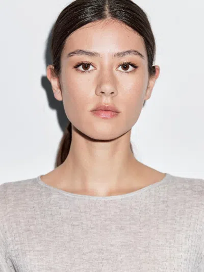 Massimo Dutti Cotton Blend T In Gray