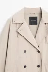 Massimo Dutti Cotton Blend Technical Trench Coat In Multi