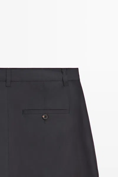 Massimo Dutti Cotton Blend Wide In Blue