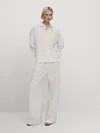 Massimo Dutti Baumwollhemd Doppelte Manschette In Weiss
