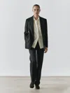 Massimo Dutti Crepe Suit Blazer In Black