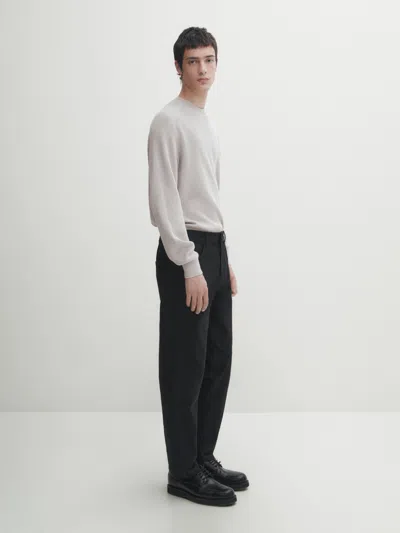 Massimo Dutti Strickpullover Mit Rundausschnitt In Eisgrau