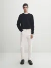 Massimo Dutti Strickpullover Mit Rundausschnitt In Navy Blue