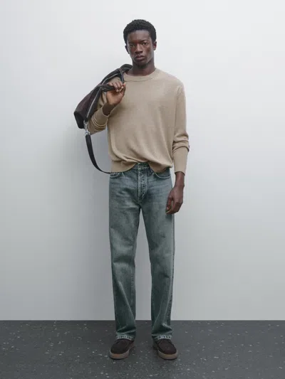 Massimo Dutti Crew Neck Knit Sweater In Neutral