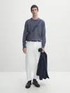 Massimo Dutti Strickpullover Mit Rundausschnitt In Vigoré-blau