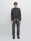 Massimo Dutti Crew Neck Sweater In 100% Wool In Multi