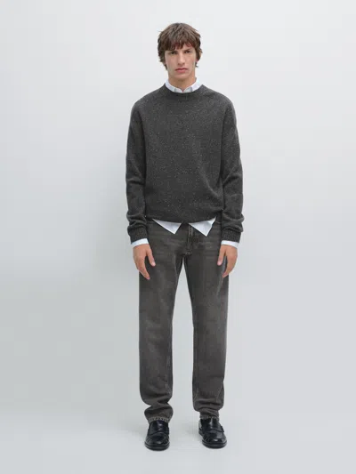 Massimo Dutti Crew Neck Sweater In 100% Wool In Multi