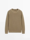 MASSIMO DUTTI CREW NECK SWEATER WITH LINEN AND COTTON