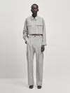 Massimo Dutti Crop Pocket Shirt -studio In Grau