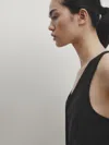 Massimo Dutti Kurze Weste Mit Detail Am Ausschnitt In Schwarz