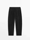 MASSIMO DUTTI DARTED CARROT FIT TROUSERS