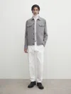 Massimo Dutti Doubleface-hemdjacke Aus Reiner Wolle In Grau