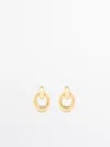 Massimo Dutti Double Link Earrings In Golden