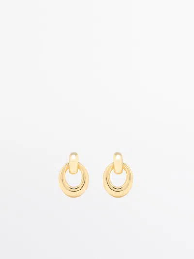 Massimo Dutti Double Link Earrings In Gold